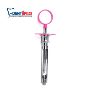 Jeringa Tipo Carpule Colores Rosa Con Aletas y Anillo 6b Invent Germany