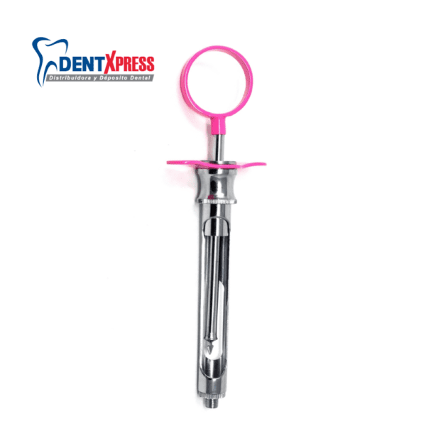Jeringa Tipo Carpule Colores Rosa Con Aletas y Anillo 6b Invent Germany